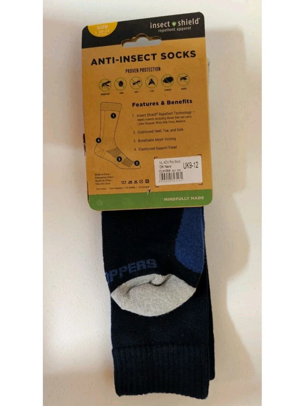 Craghoppers Anti-Insect Socks Insect Shield Repellent Men's Large 10-13